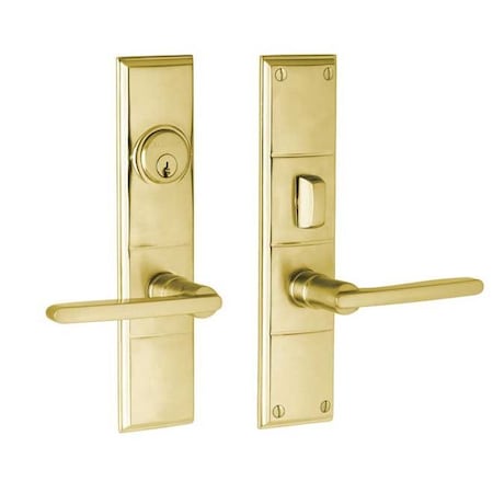 Baldwin Entry Handlesets Satin Brass with Brown 6973.060.ENTR